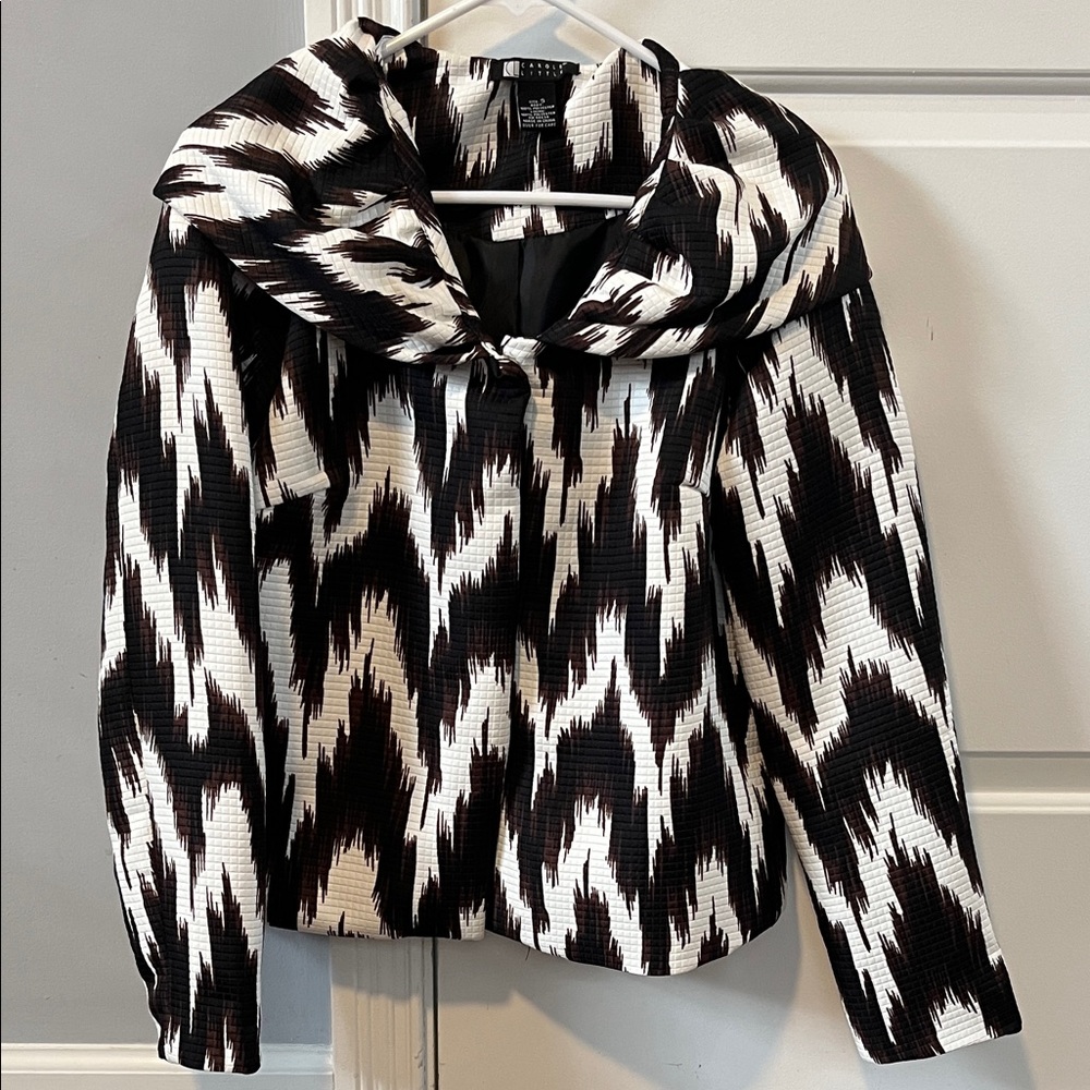 Carole Little Black, Brown & White Patterned Women’s Jacket